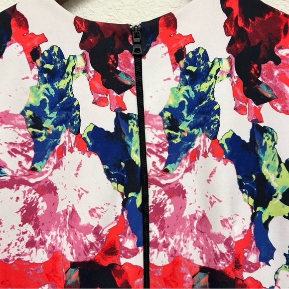 Milly Rosabella Combo Watercolor Scuba Fit and Flare Dress - size 6 Stretch - Picture 9 of 12